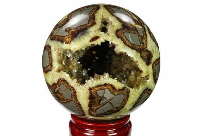 Crystal Filled, Polished Septarian Sphere - Utah #160189